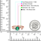 14K Gold 0.87ct Round G SI Diamond Engagement Ring Size 6.5