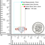 14K Gold Art Deco Heart Promise Twisted Shank Cubic Zirconia Wedding Ring