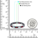 Art Deco Baguette Full Eternity Wedding Band Ring Simulated CZ 925 Sterling Silver