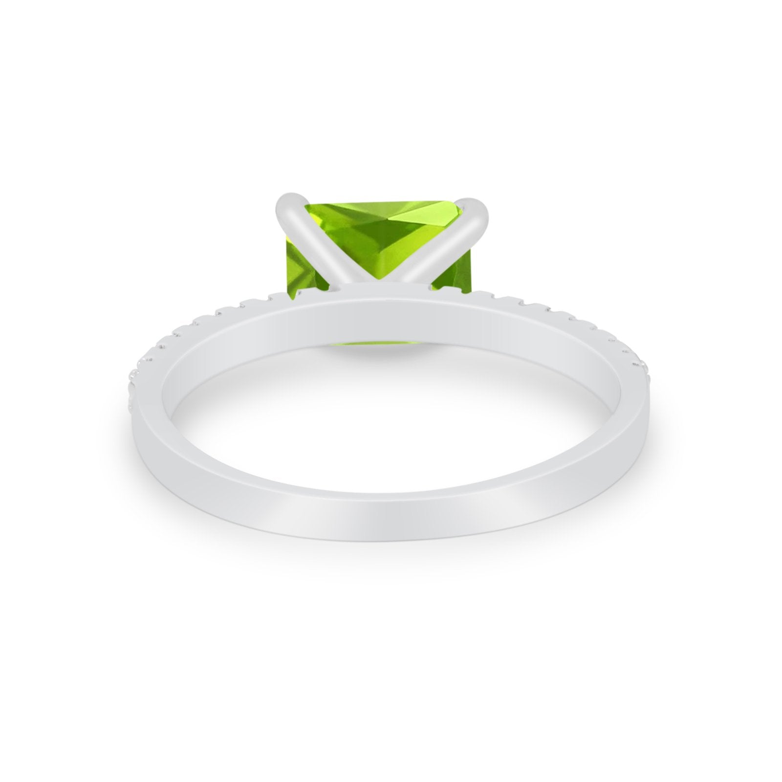 Vintage Wedding Ring Sideways Emerald Cut Round CZ 925 Sterling Silver