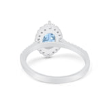 Oval Wedding Ring Vintage Round Simulated Cubic Zirconia 925 Sterling Silver
