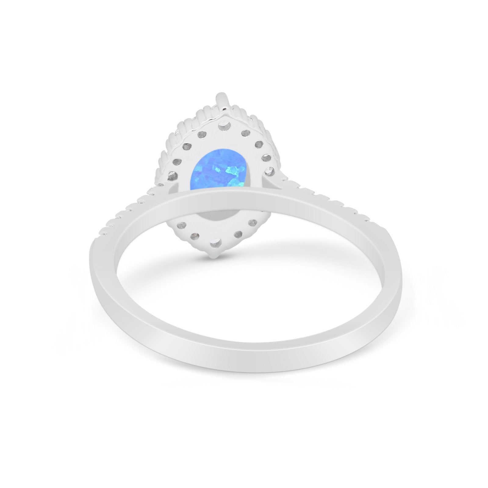 Oval Wedding Ring Vintage Round Simulated Cubic Zirconia 925 Sterling Silver