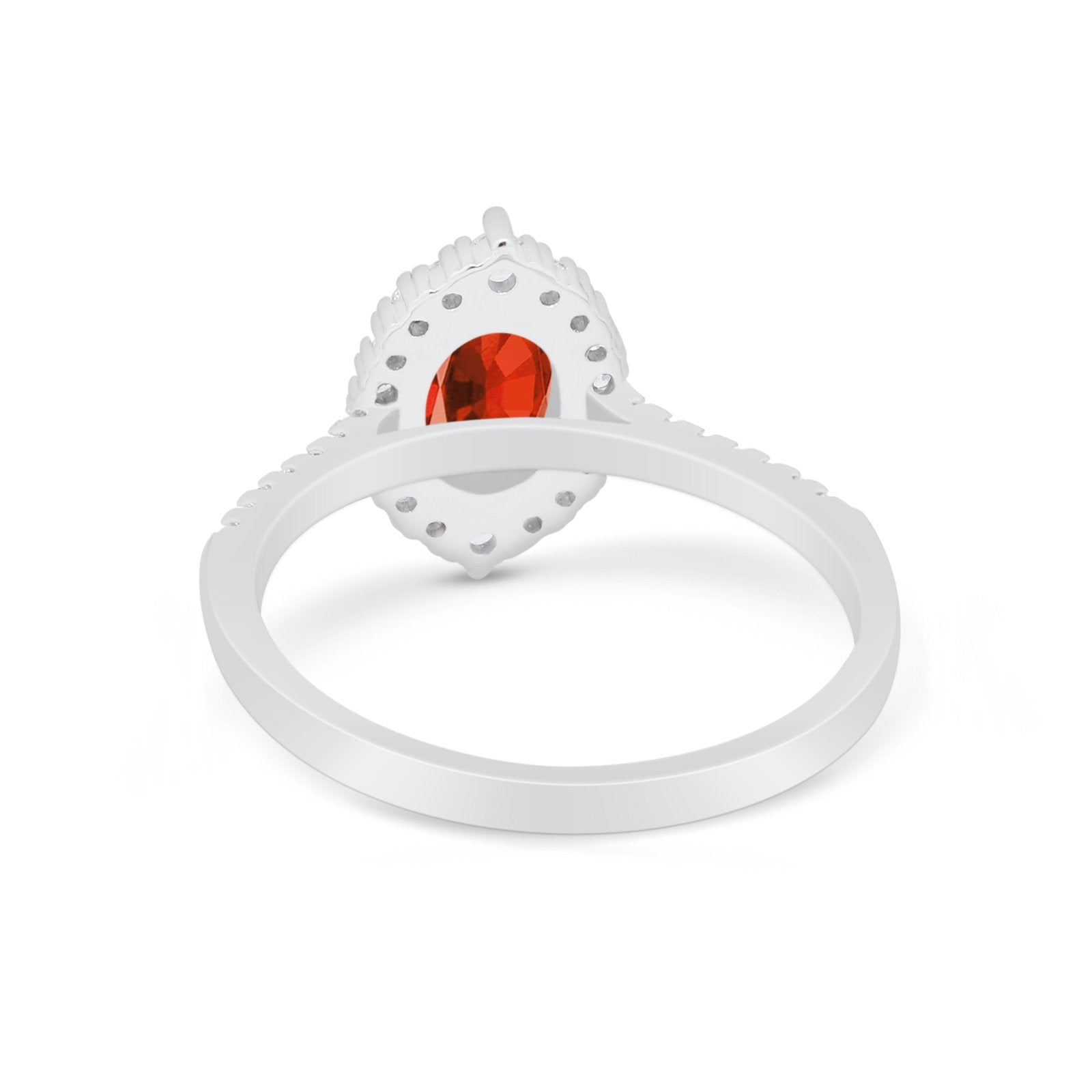 Oval Wedding Ring Vintage Round Simulated Cubic Zirconia 925 Sterling Silver