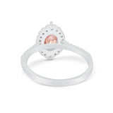 Oval Wedding Ring Vintage Round Simulated Cubic Zirconia 925 Sterling Silver