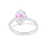 Oval Wedding Ring Vintage Round Simulated Cubic Zirconia 925 Sterling Silver