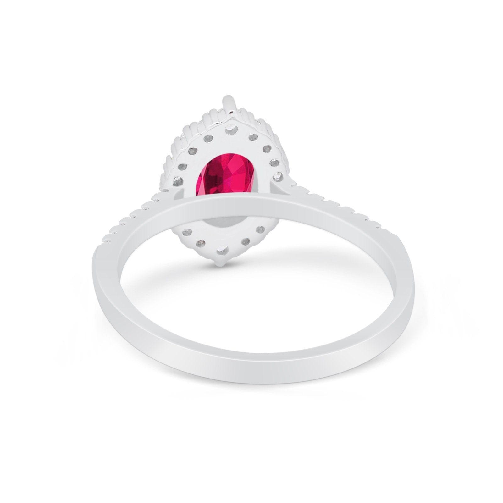 Oval Wedding Ring Vintage Round Simulated Cubic Zirconia 925 Sterling Silver