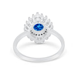 Art Deco Wedding Engagement Bridal Ring Baguette Round CZ 925 Sterling Silver