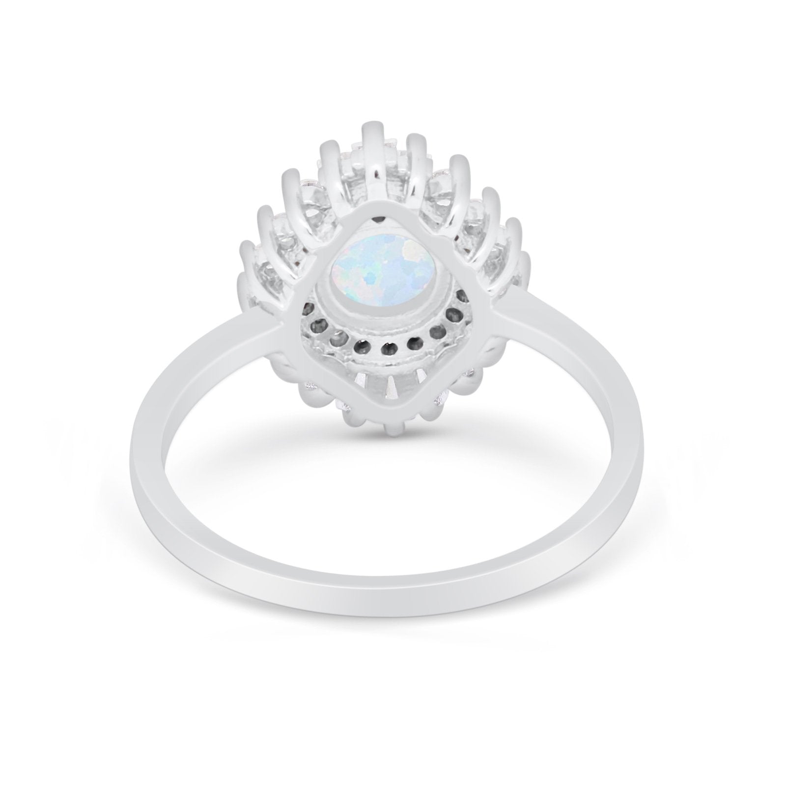 Art Deco Wedding Engagement Bridal Ring Baguette Round CZ 925 Sterling Silver