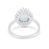 Art Deco Wedding Engagement Bridal Ring Baguette Round CZ 925 Sterling Silver