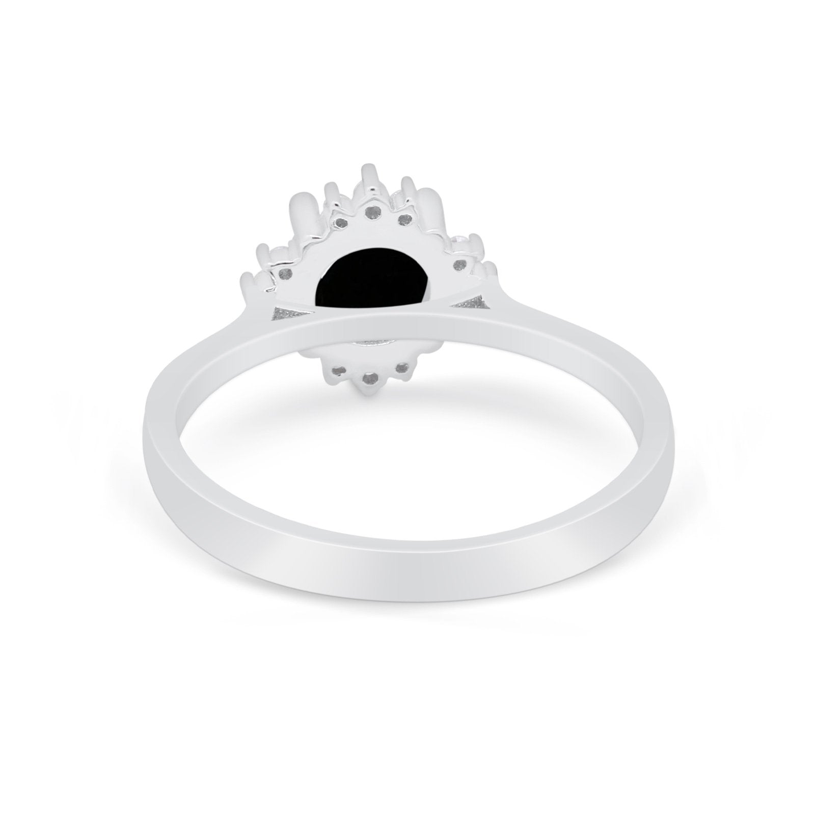 Halo Floral Art Deco Wedding Engagement Ring Round CZ 925 Sterling Silver
