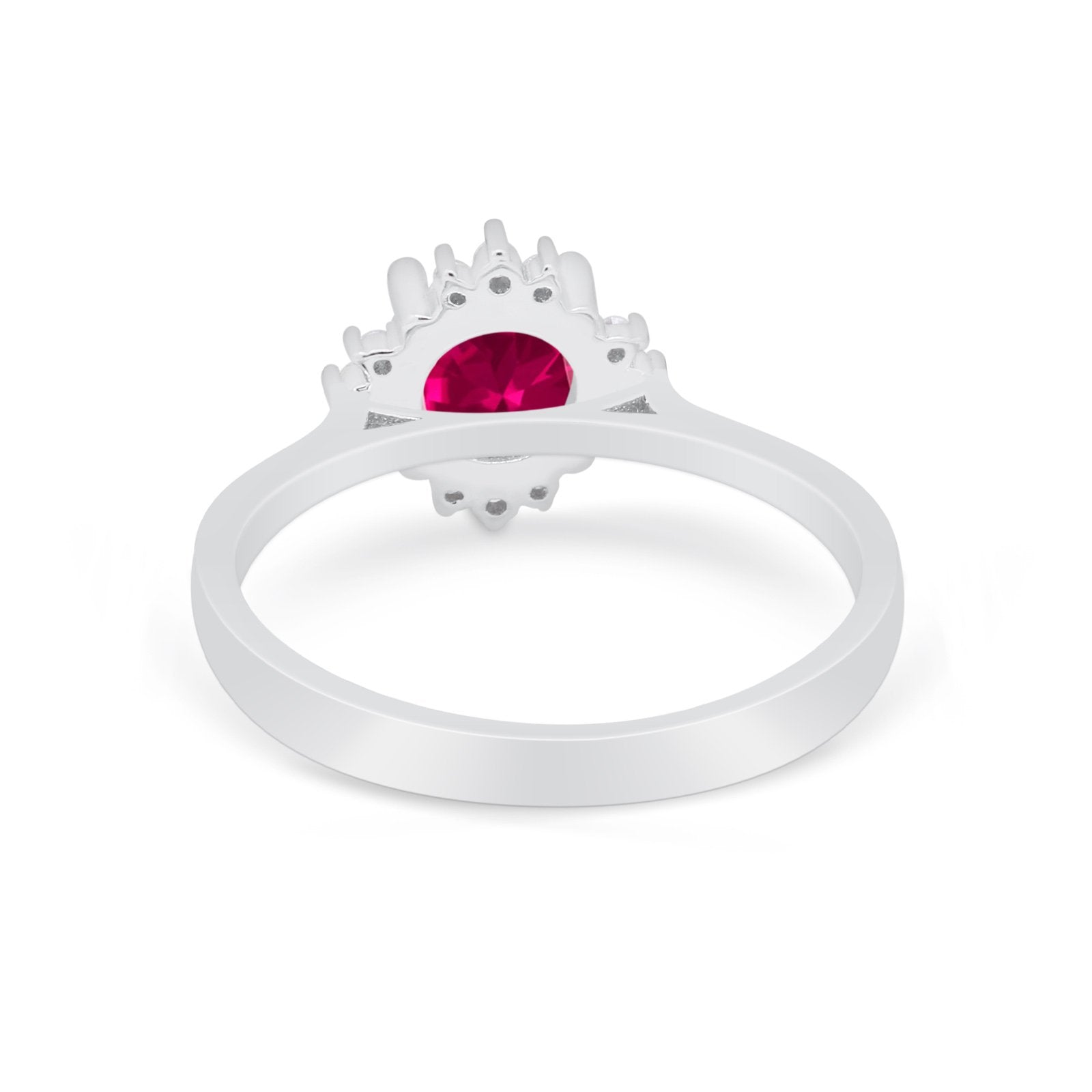Halo Floral Art Deco Wedding Engagement Ring Round CZ 925 Sterling Silver