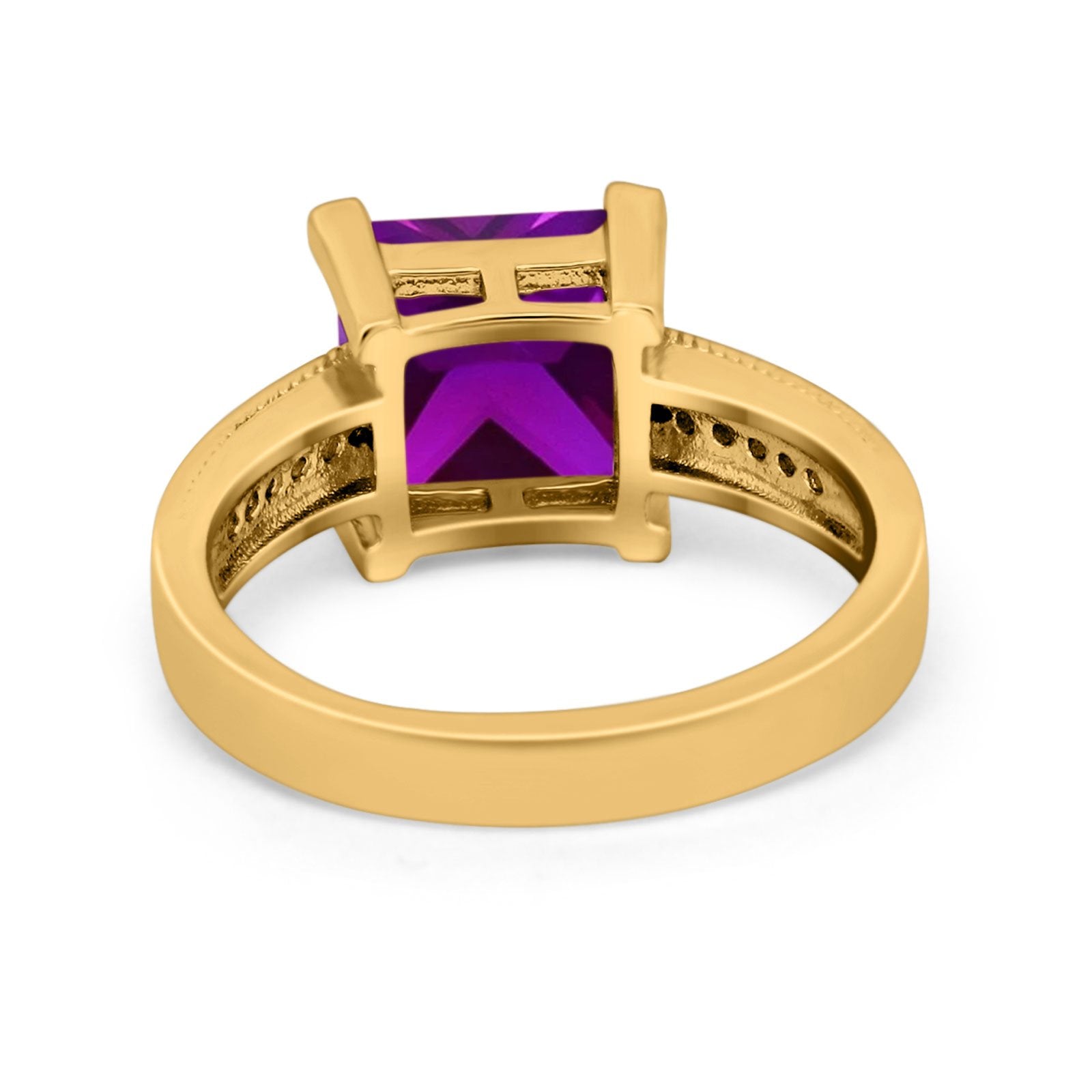 Cushion Cut Wedding Ring Simulated Cubic Zirconia Accent 925 Sterling Silver