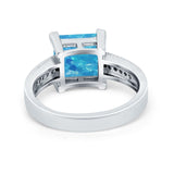 Cushion Cut Wedding Ring Simulated Cubic Zirconia Accent 925 Sterling Silver