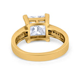 Cushion Cut Wedding Ring Simulated Cubic Zirconia Accent 925 Sterling Silver