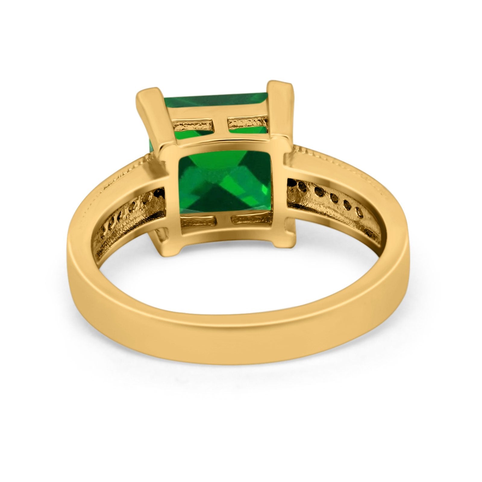 Cushion Cut Wedding Ring Simulated Cubic Zirconia Accent 925 Sterling Silver