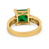 Cushion Cut Wedding Ring Simulated Cubic Zirconia Accent 925 Sterling Silver