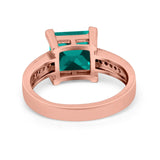 Cushion Cut Wedding Ring Simulated Cubic Zirconia Accent 925 Sterling Silver