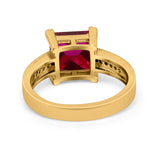 Cushion Cut Wedding Ring Simulated Cubic Zirconia Accent 925 Sterling Silver