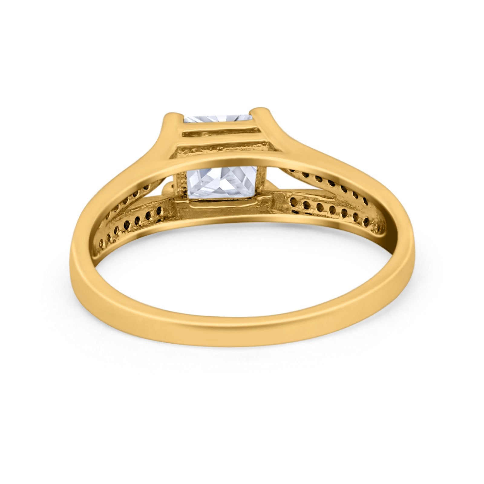 Princess Cut Wedding Ring Simulated Cubic Zirconia 925 Sterling Silver