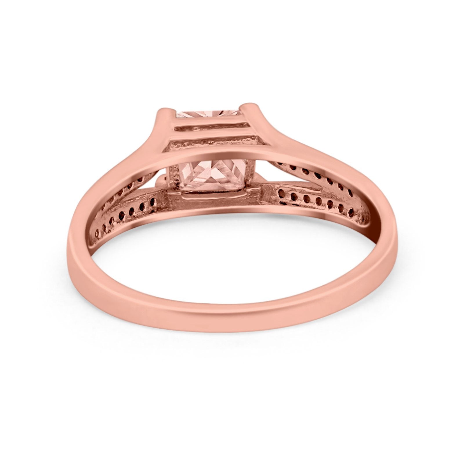 Princess Cut Wedding Ring Simulated Cubic Zirconia 925 Sterling Silver