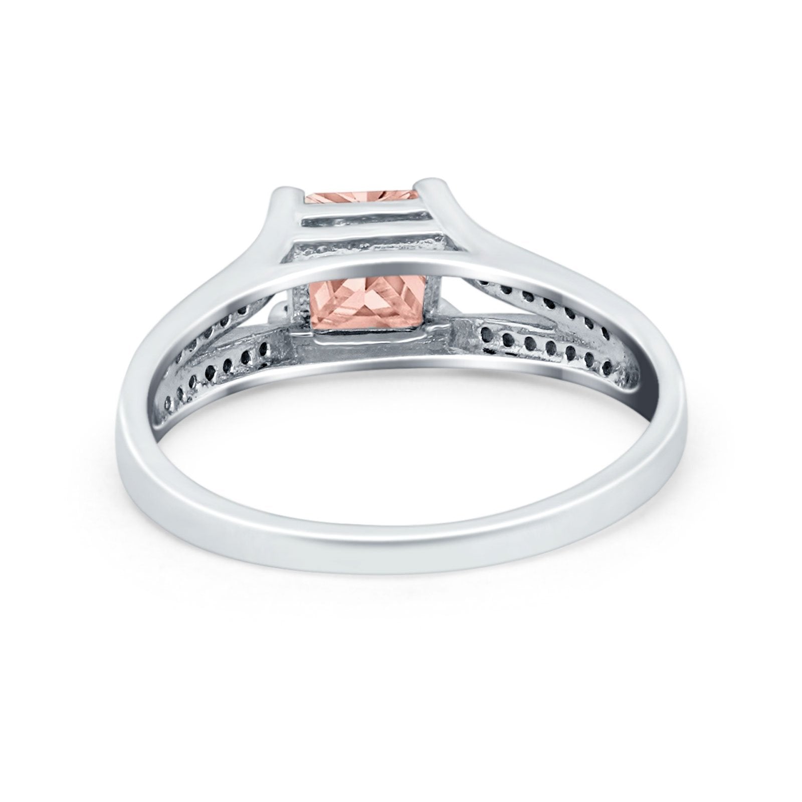 Princess Cut Wedding Ring Simulated Cubic Zirconia 925 Sterling Silver