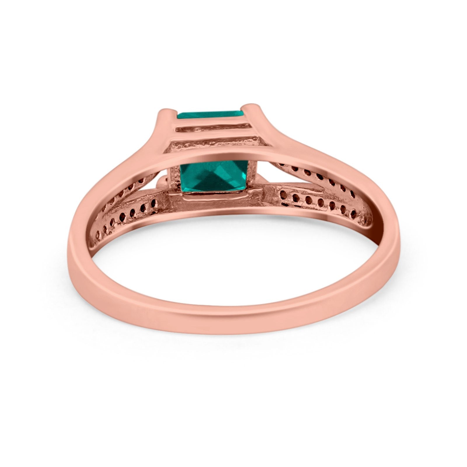 Princess Cut Wedding Ring Simulated Cubic Zirconia 925 Sterling Silver