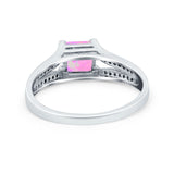 Princess Cut Wedding Ring Simulated Cubic Zirconia 925 Sterling Silver