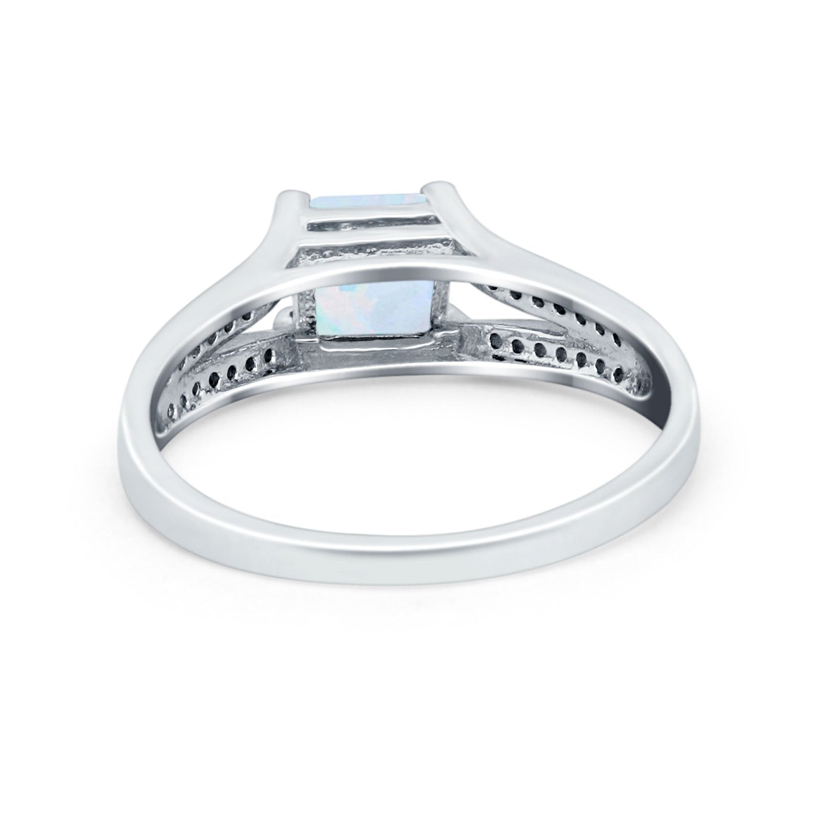 Princess Cut Wedding Ring Simulated Cubic Zirconia 925 Sterling Silver