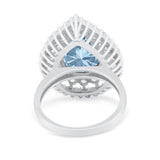 Teardrop Cocktail Ring Pear Round Cubic Zirconia 925 Sterling Silver