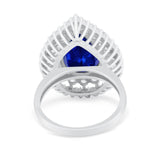 Teardrop Cocktail Ring Pear Round Cubic Zirconia 925 Sterling Silver