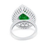 Teardrop Cocktail Ring Pear Round Cubic Zirconia 925 Sterling Silver