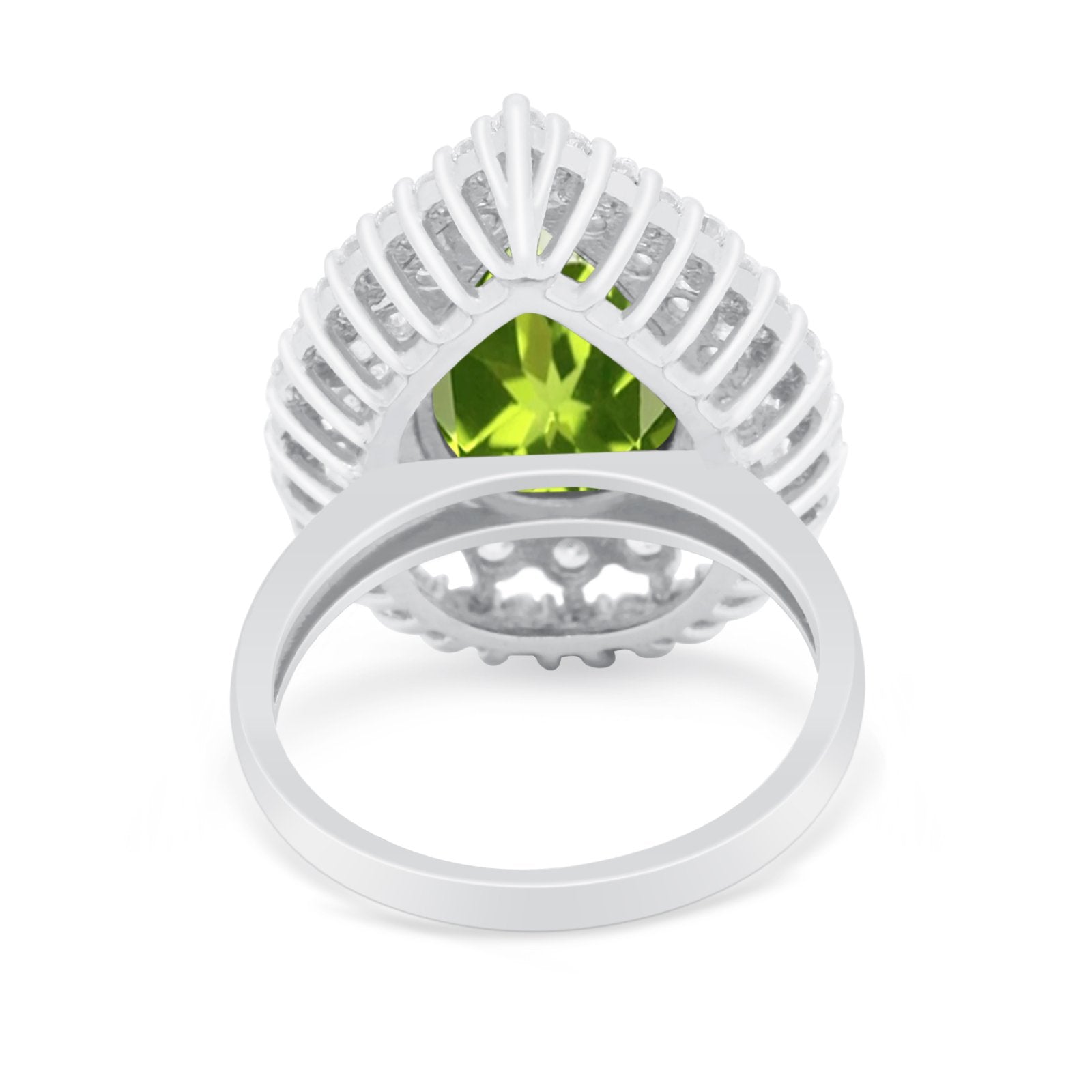 Teardrop Cocktail Ring Pear Round Cubic Zirconia 925 Sterling Silver