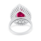Teardrop Cocktail Ring Pear Round Cubic Zirconia 925 Sterling Silver