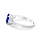 Three Stone Wedding Ring Round Simulated Cubic Zirconia 925 Sterling Silver