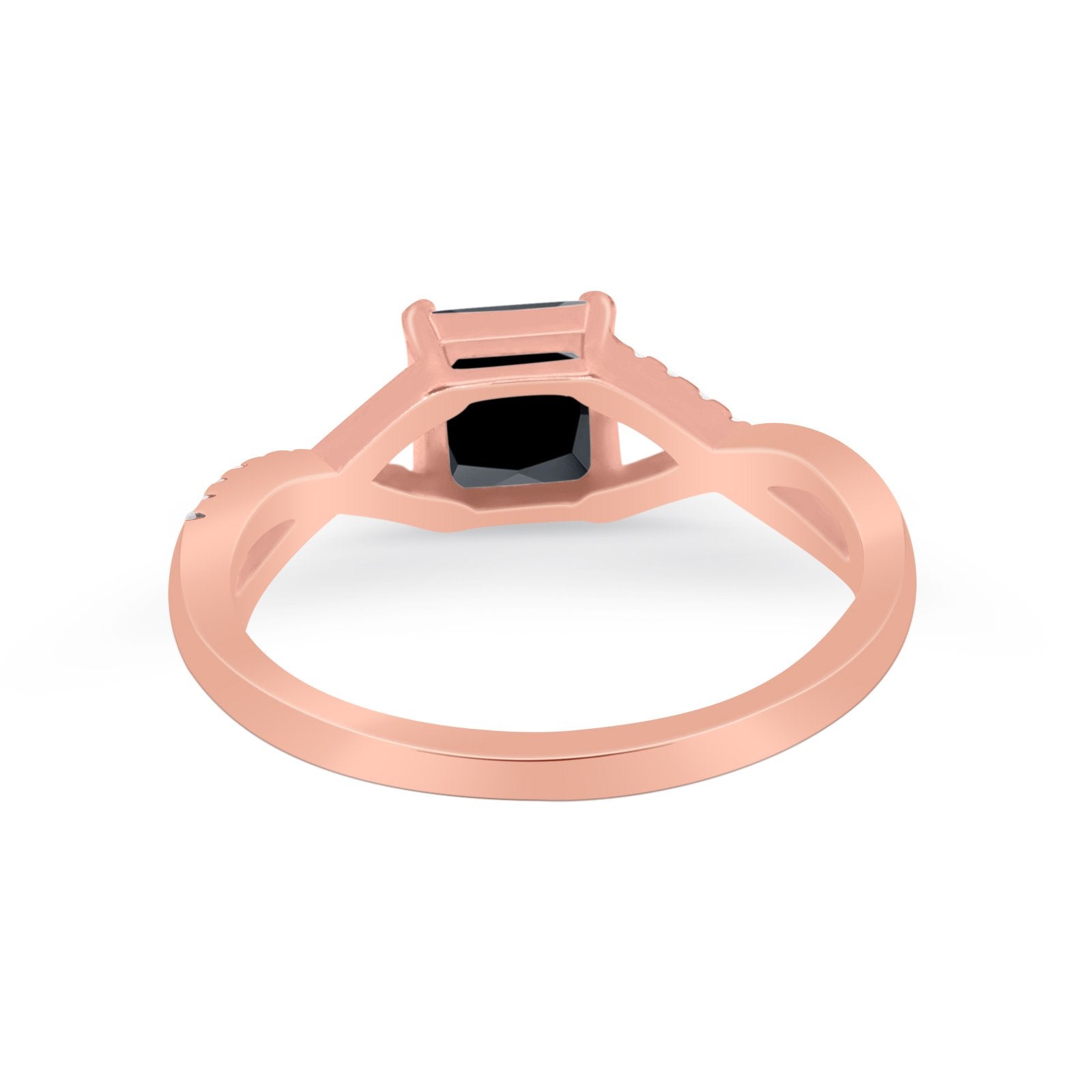Princess Cut Wedding Ring Round Simulated Cubic Zirconia 925 Sterling Silver