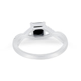 Princess Cut Wedding Ring Round Simulated Cubic Zirconia 925 Sterling Silver