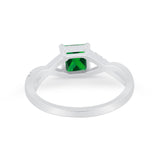 Princess Cut Wedding Ring Round Simulated Cubic Zirconia 925 Sterling Silver