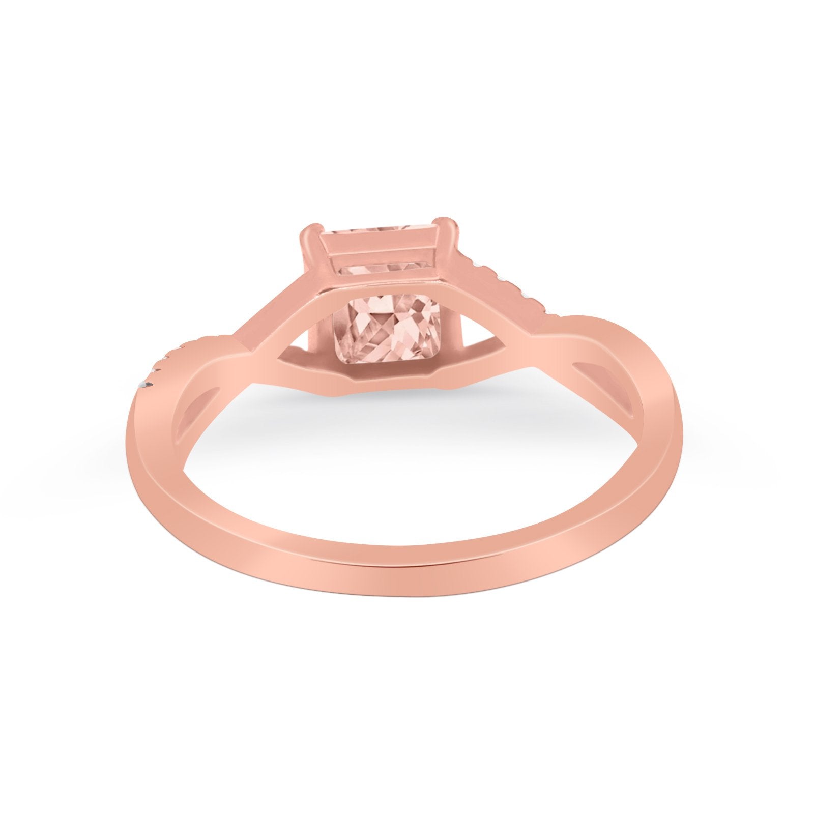 Princess Cut Wedding Ring Round Simulated Cubic Zirconia 925 Sterling Silver