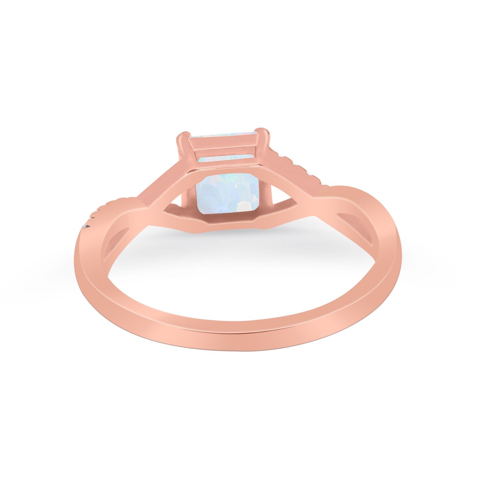 Princess Cut Wedding Ring Round Simulated Cubic Zirconia 925 Sterling Silver