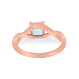 Princess Cut Wedding Ring Round Simulated Cubic Zirconia 925 Sterling Silver