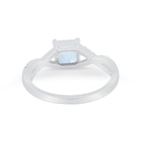 Princess Cut Wedding Ring Round Simulated Cubic Zirconia 925 Sterling Silver