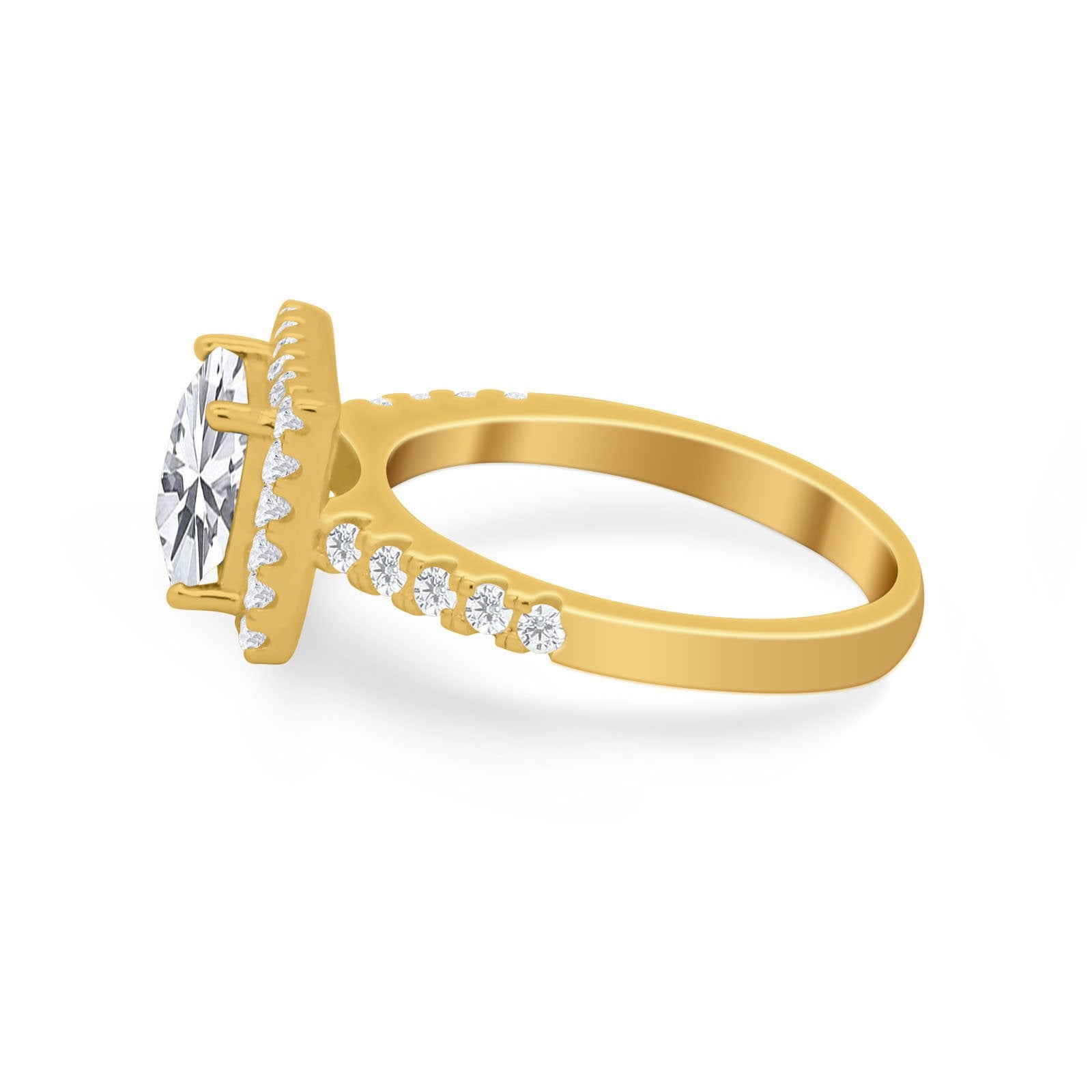 Halo Princess Cut Wedding Ring Simulated Cubic Zirconia 925 Sterling Silver