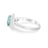 Halo Princess Cut Wedding Ring Simulated Cubic Zirconia 925 Sterling Silver