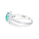 Halo Princess Cut Wedding Ring Simulated Cubic Zirconia 925 Sterling Silver