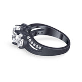 3 Stone Oval Wedding Ring Simulated Cubic Zirconia 925 Sterling Silver