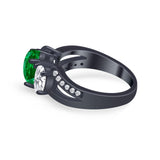 3 Stone Oval Wedding Ring Simulated Cubic Zirconia 925 Sterling Silver