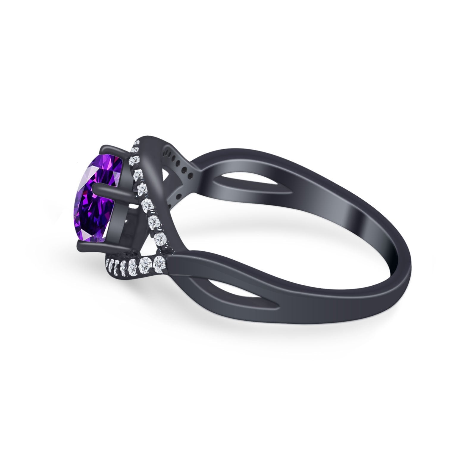 Infinity Shank Wedding Ring Simulated Cubic Zirconia 925 Sterling Silver