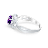 Infinity Shank Wedding Ring Simulated Cubic Zirconia 925 Sterling Silver