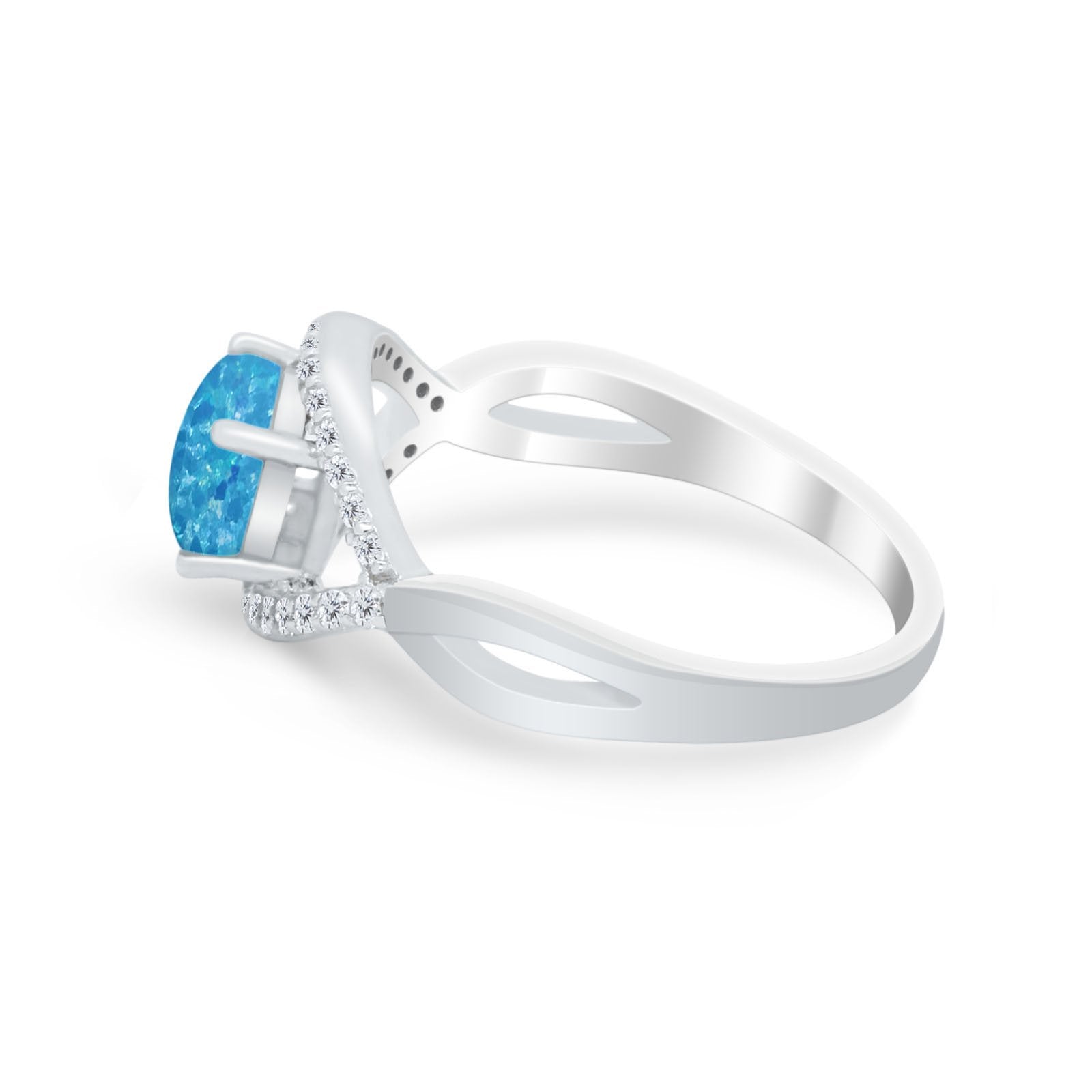 Infinity Shank Wedding Ring Simulated Cubic Zirconia 925 Sterling Silver