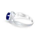 Infinity Shank Wedding Ring Simulated Cubic Zirconia 925 Sterling Silver